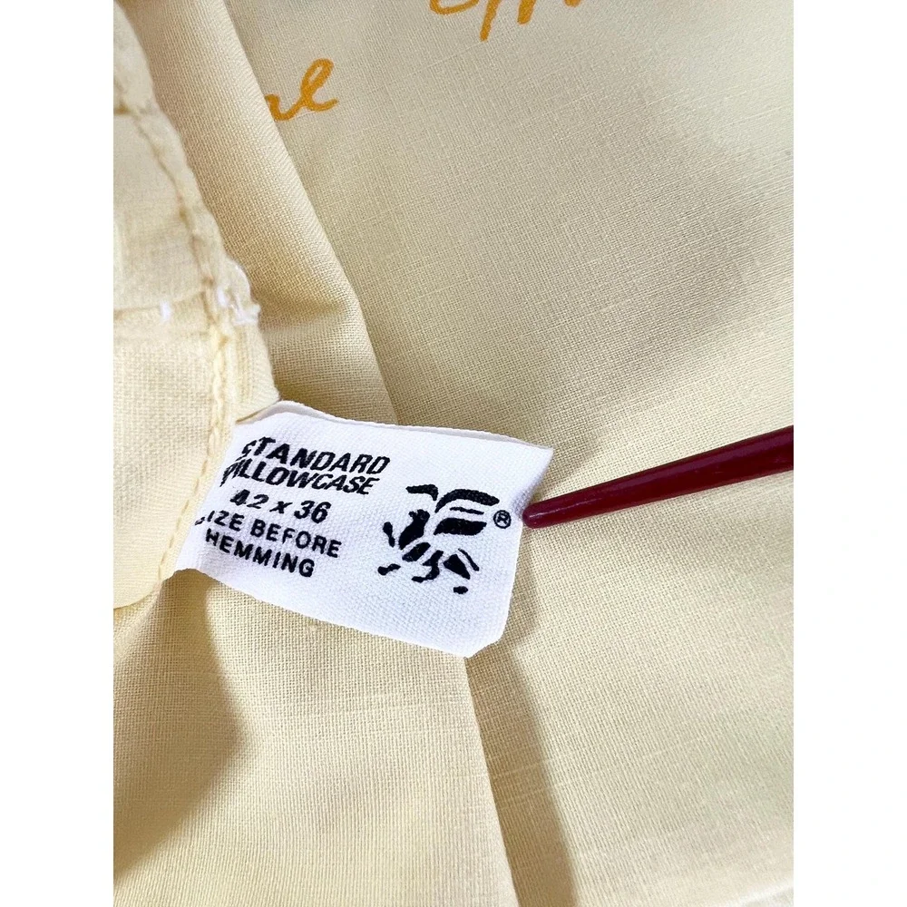 Vintage Martex Hanae Mori Yellow & Orange Flower Pillowcases crochet edges added